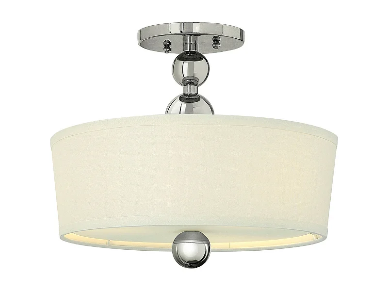 Elstead Zelda - 3 licht Semi Flush Deckenleuchte Nickel poliert, E27