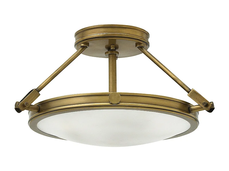 Elstead Collier 3 Ljus Small Semi Flush Ceiling Light Mässing, E14