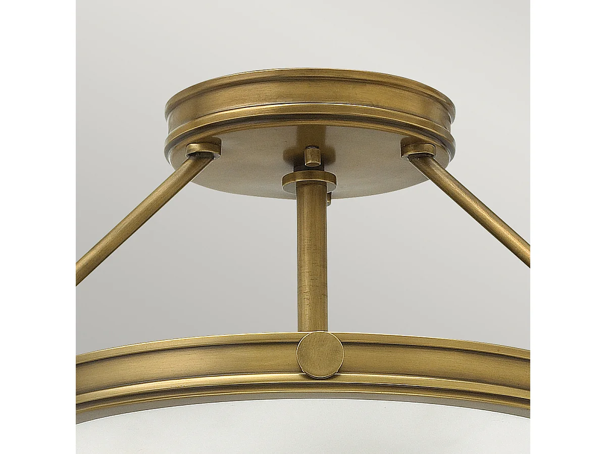 Elstead Collier - Plafoniera a 3 luci piccola semi filo ottone, attacco E14