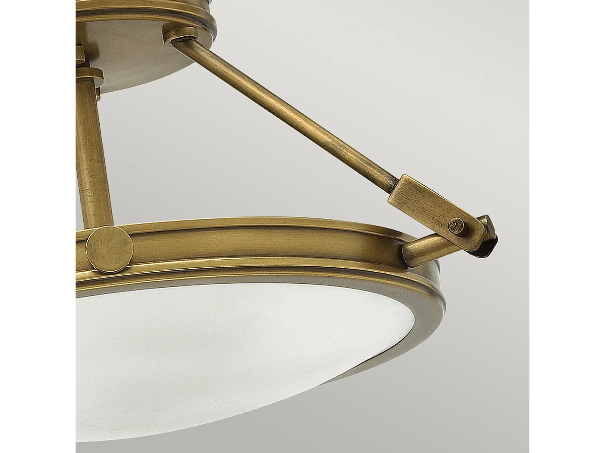 Elstead Collier - Plafoniera a 3 luci piccola semi filo ottone, attacco E14