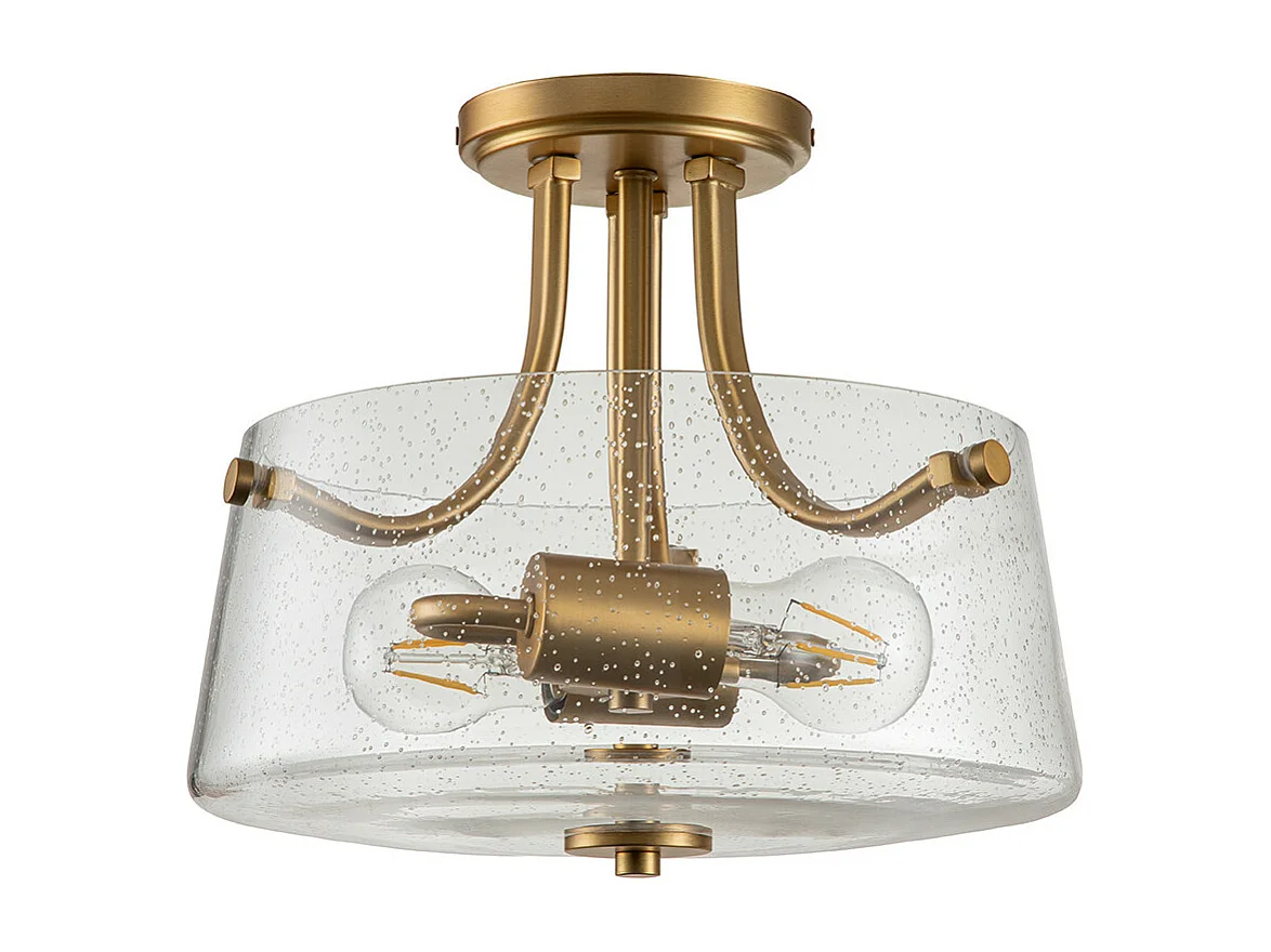 Elstead Quoizel Hollister Lampada da soffitto semi-incasso a ciotola in ottone spazzolato