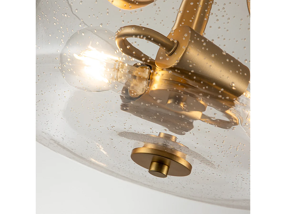 Elstead Quoizel Hollister Lampada da soffitto semi-incasso a ciotola in ottone spazzolato