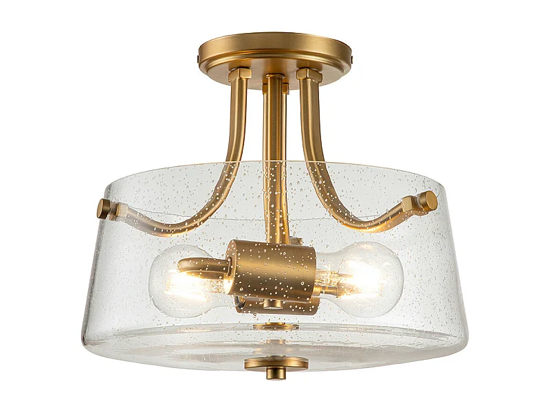 Elstead Quoizel Hollister Lampada da soffitto semi-incasso a ciotola in ottone spazzolato