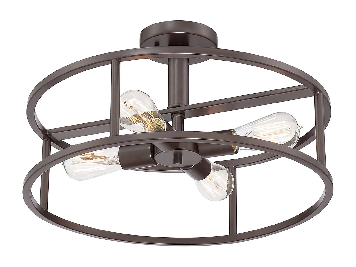 Elstead New Harbor - Plafoniera semi-filo a 4 luci bronzo occidentale, attacco E27