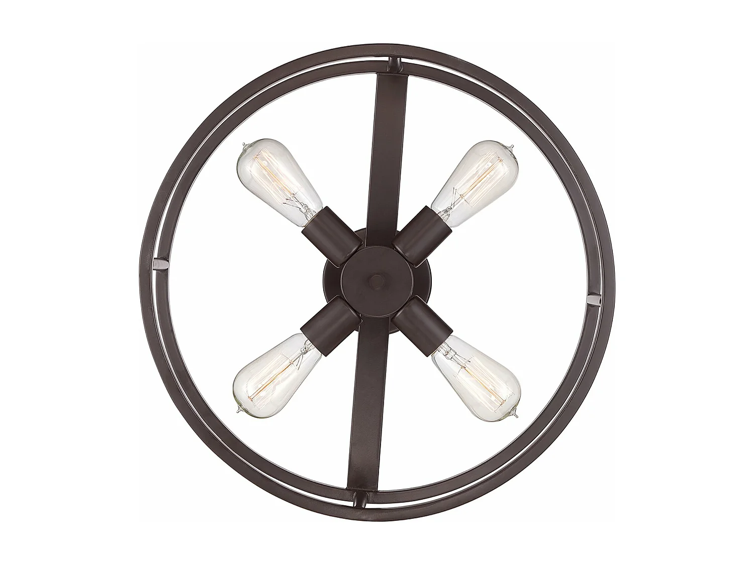 Elstead New Harbor - Plafoniera semi-filo a 4 luci bronzo occidentale, attacco E27