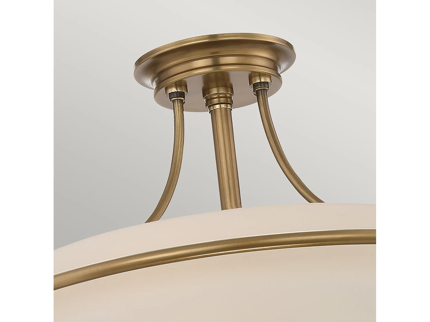 Elstead Griffin - Plafoniera semi-filo a 4 luci in ottone anticato, E27