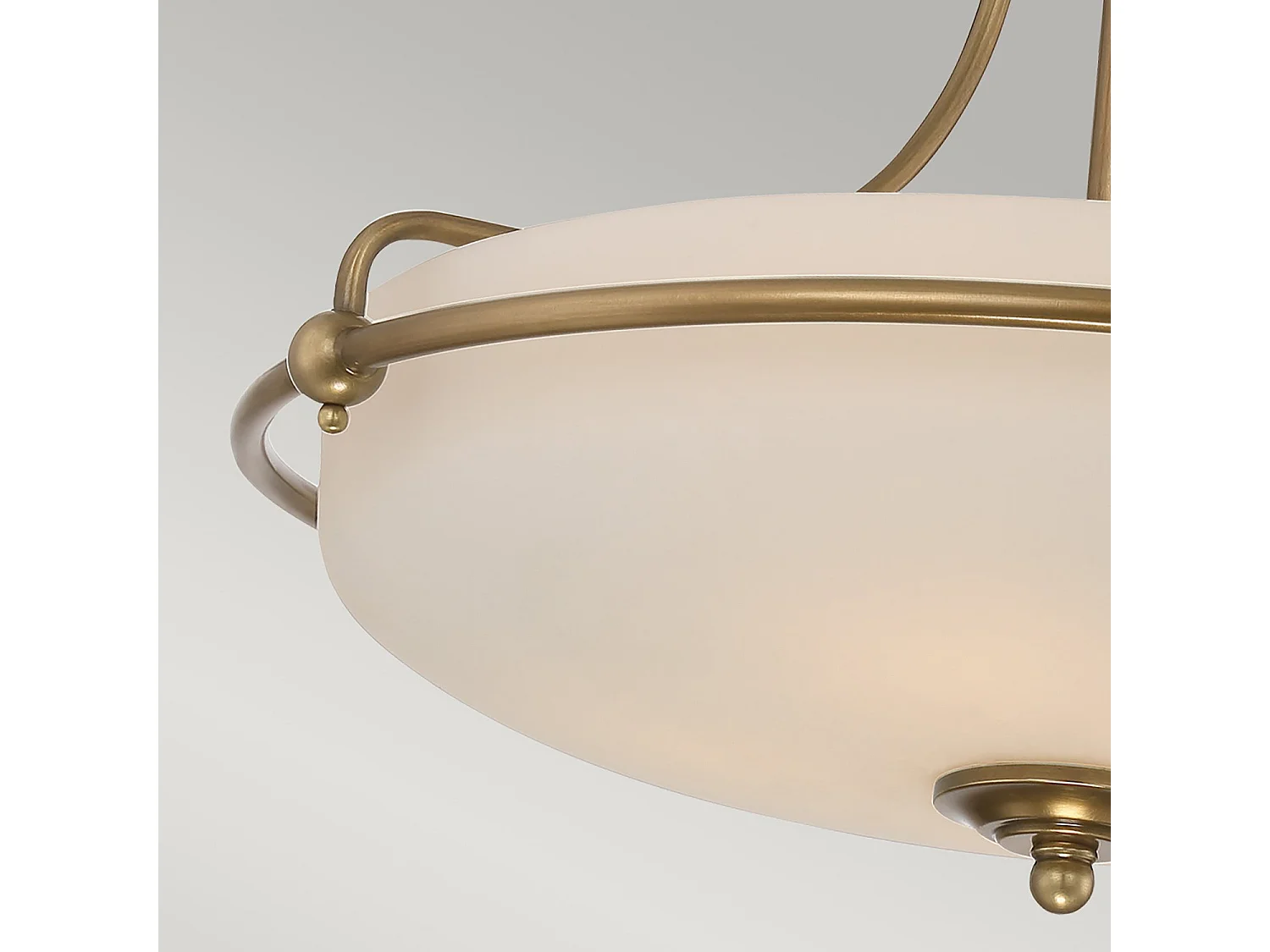 Elstead Griffin - Plafoniera semi-filo a 4 luci in ottone anticato, E27