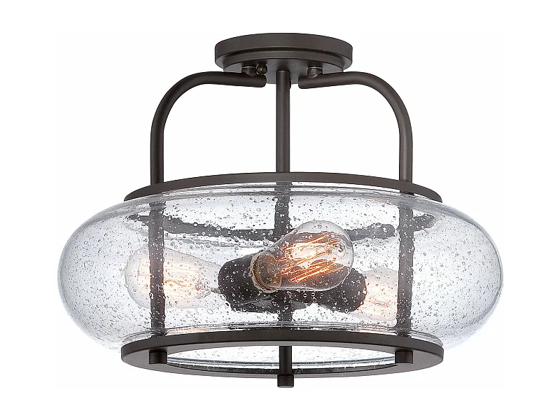 Elstead Trilogy - 3 licht Medium Semi Flush Deckenleuchte Old Bronze, E27