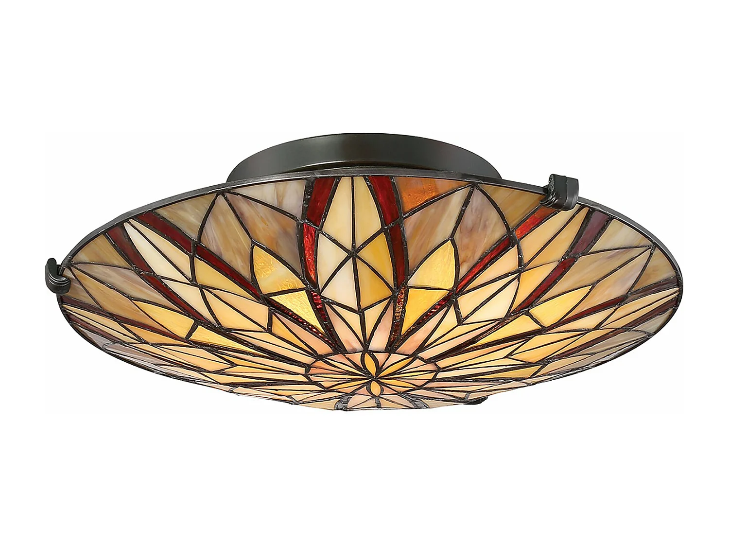 Elstead Victory Tiffany Semi-Flush, Valiant Bronze, E27