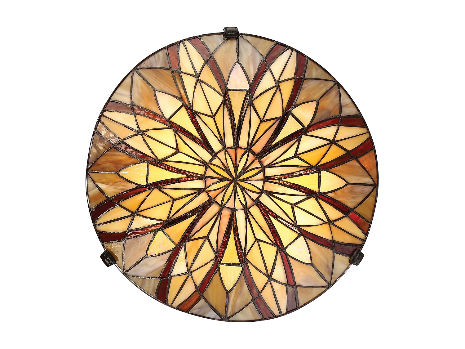 Elstead Victory Tiffany Semi-Flush, Valiant Bronze, E27