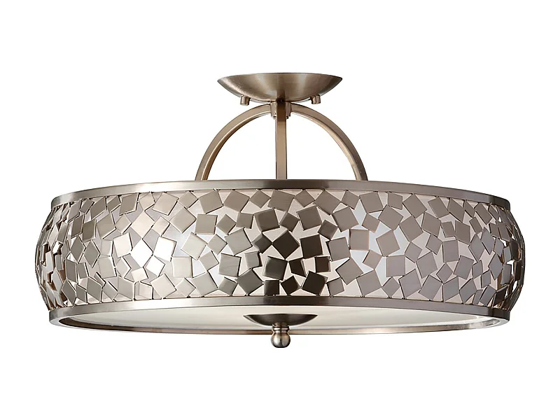 Lampadario Contemporaneo Zara Acciaio Acciaio Spazzolato Vetro 3 Luci E27