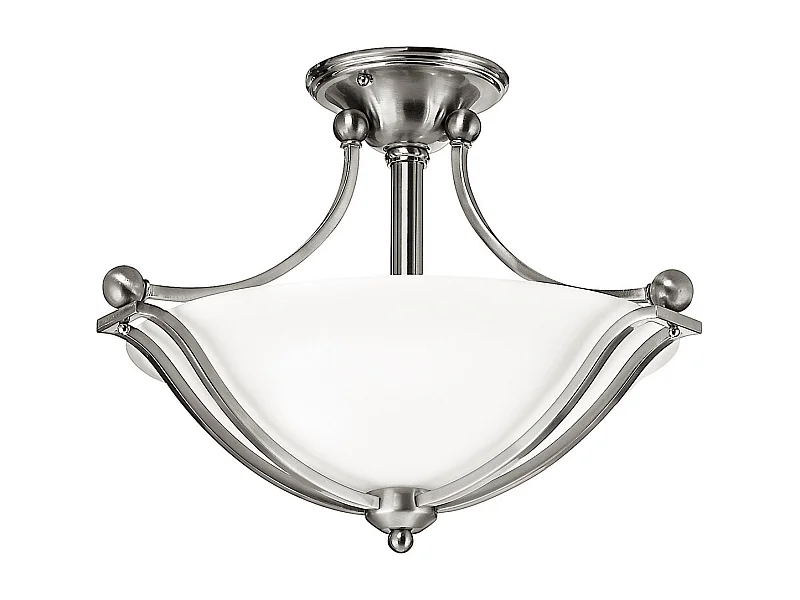 Elstead Bolla Plafonnier semi-affleurant à 2 ampoules, nickel brossé, E27