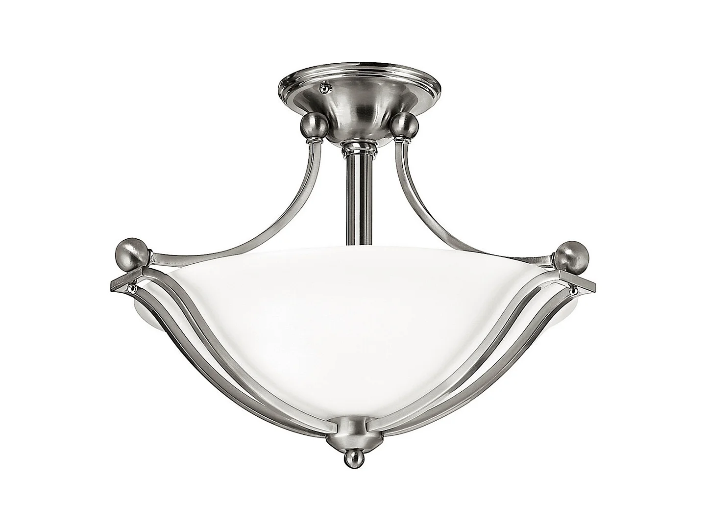 Elstead Bolla Plafonnier semi-affleurant à 2 ampoules, nickel brossé, E27