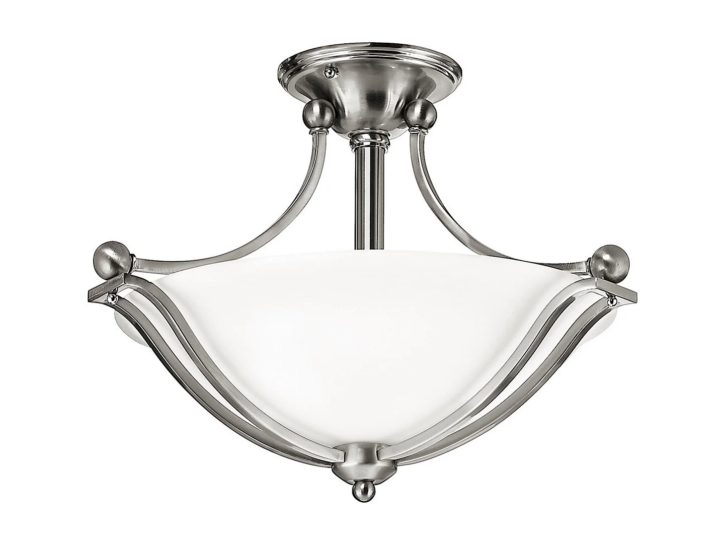 Elstead Bolla - 2 licht Semi Flush Deckenleuchte Nickel gebürstet, E27