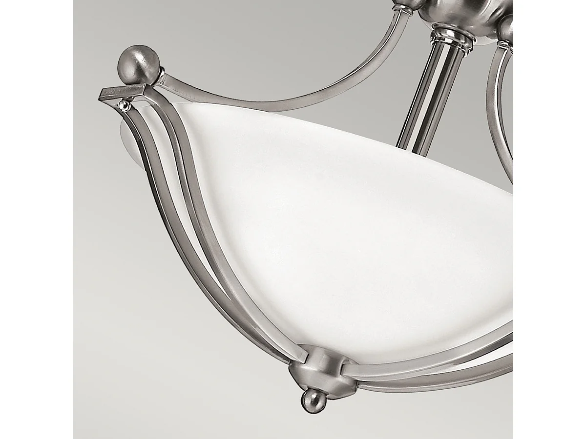 Elstead Bolla - 2 licht Semi Flush Deckenleuchte Nickel gebürstet, E27