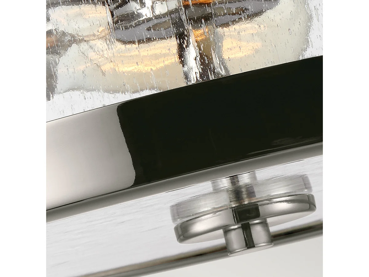 Elstead Harrow Cylindrisk 2 Ljus Semi Flush Lampa, polerad nickel