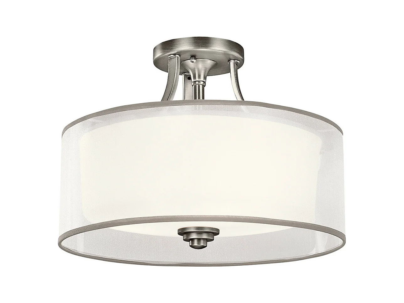 Elstead Lacey Semi-Plafonnier à 3 Lumières, Étain Antique, E27