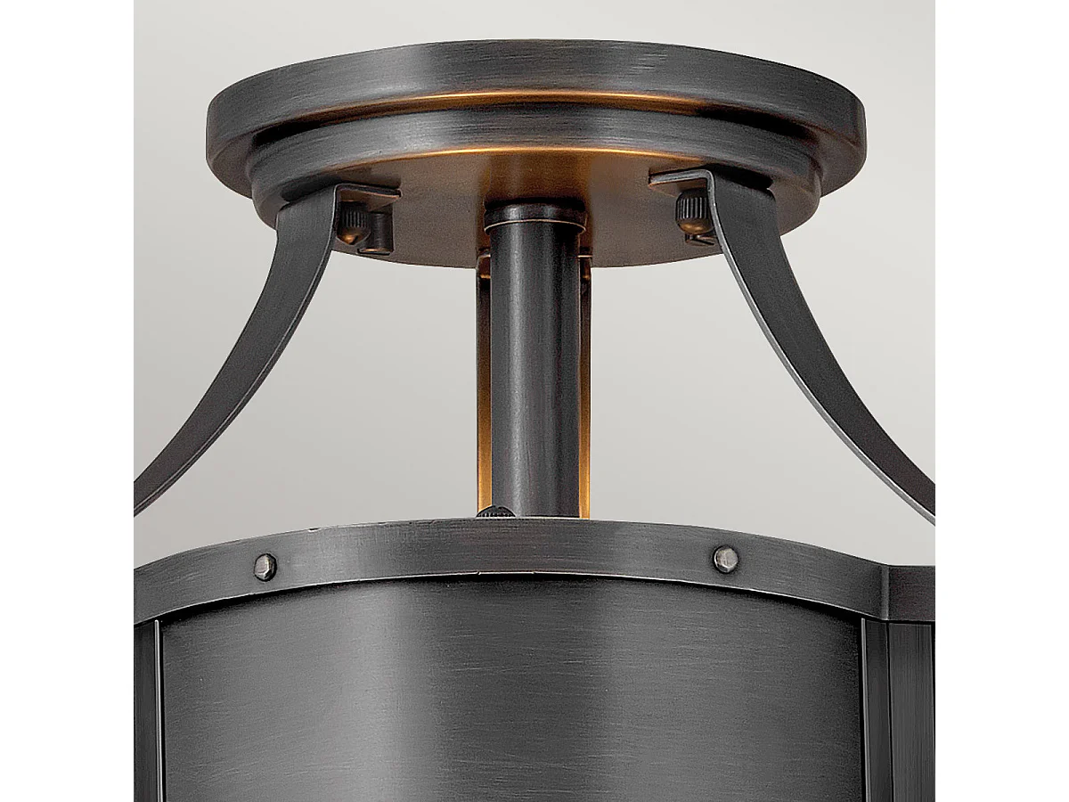 Elstead Hinkley Chance Plafoniera cilindrica in ottone annerito