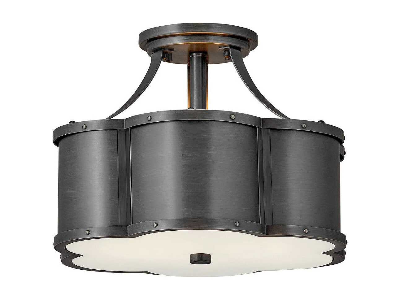 Elstead Hinkley Chance Zylindrische Deckenleuchte aus geschwärztem Messing