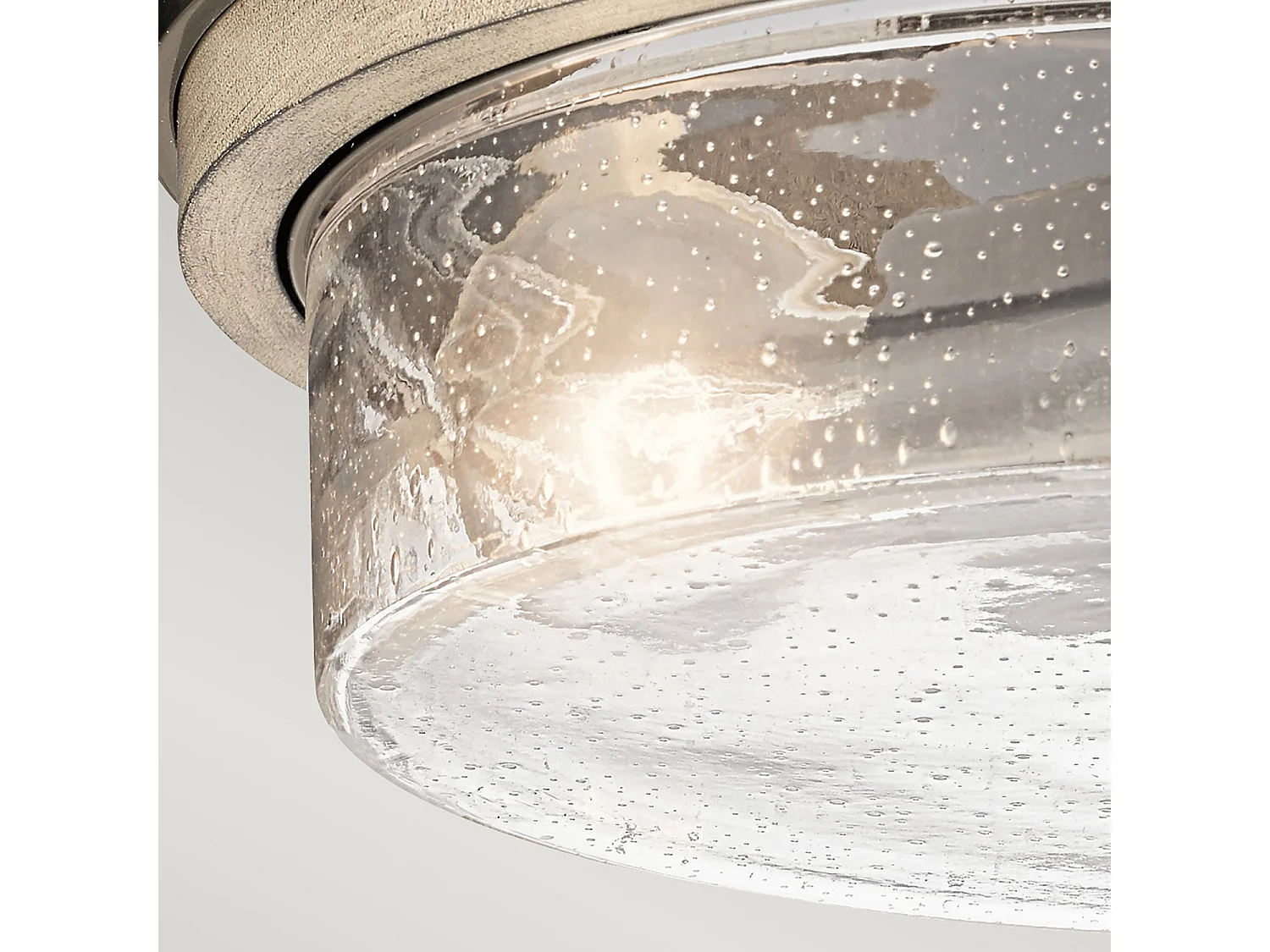 Lampada A Soffitto Contemporanea Grand Bank Acciaio Grigio Antico Vetro 2 Luci E27