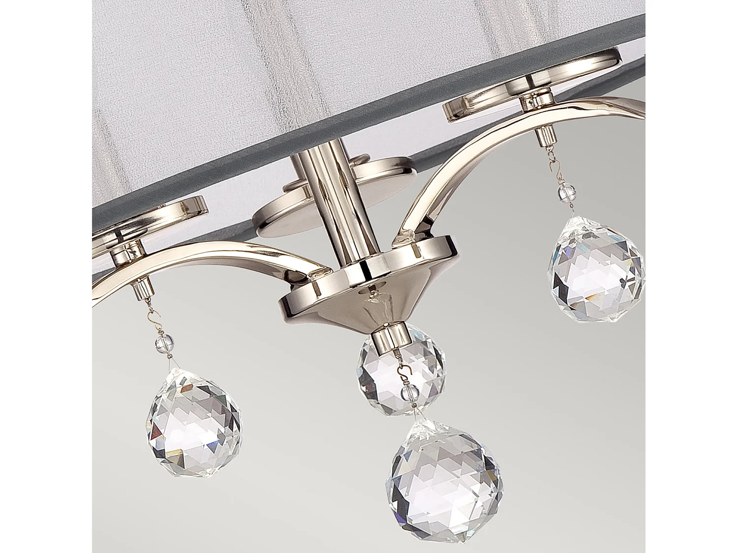 Elstead Whitney 3 Light Semi Flush/Pendel - Imperial Silver Finish, E14