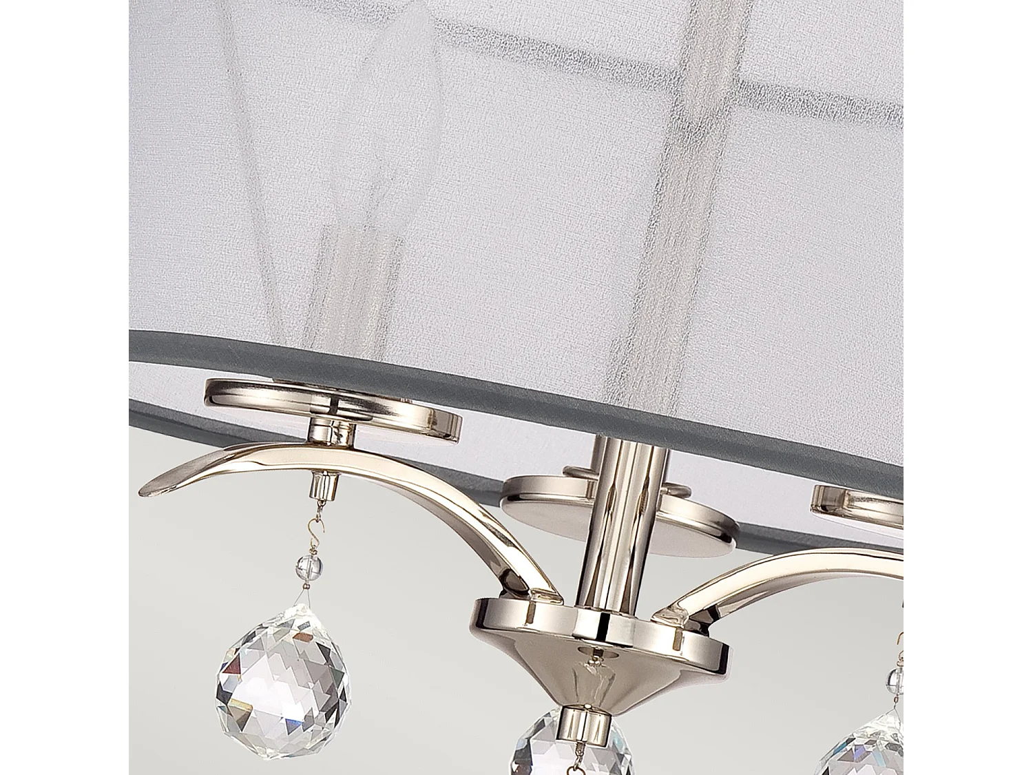 Elstead Whitney 3 Light Semi Flush/Pendel - Imperial Silver Finish, E14