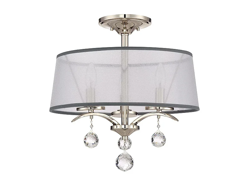 Elstead Whitney 3 Light Semi Flush/Pendel - Imperial Silver Finish, E14