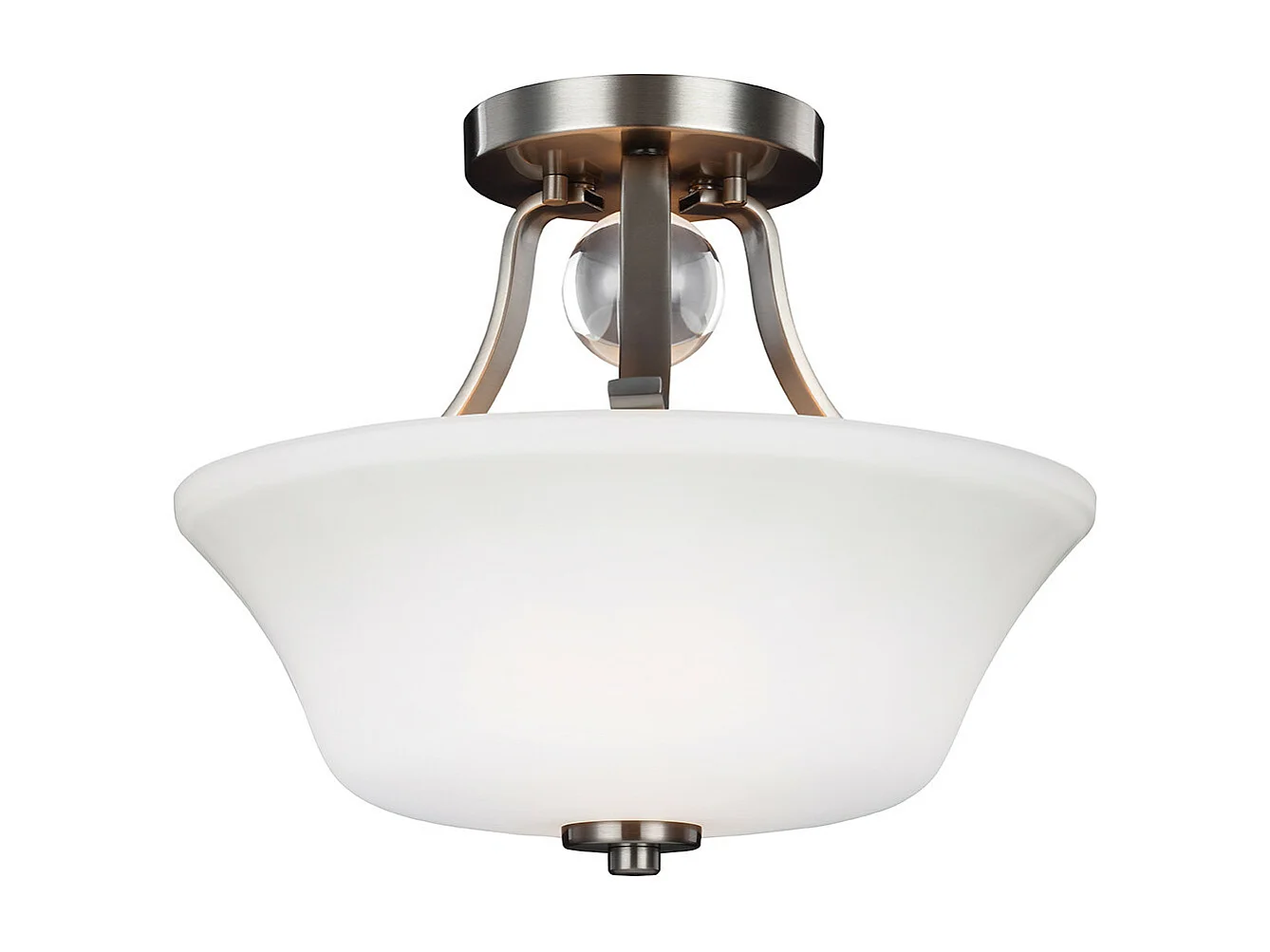 Elstead Evington 2 Ljus Semi Flush Ceiling Light Satin Nickel, E27