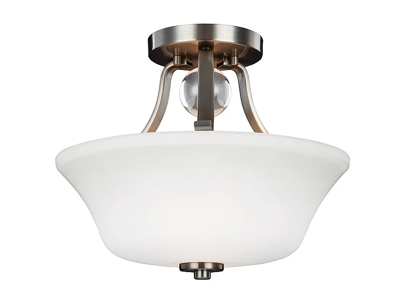 Elstead Evington 2 Ljus Semi Flush Ceiling Light Satin Nickel, E27