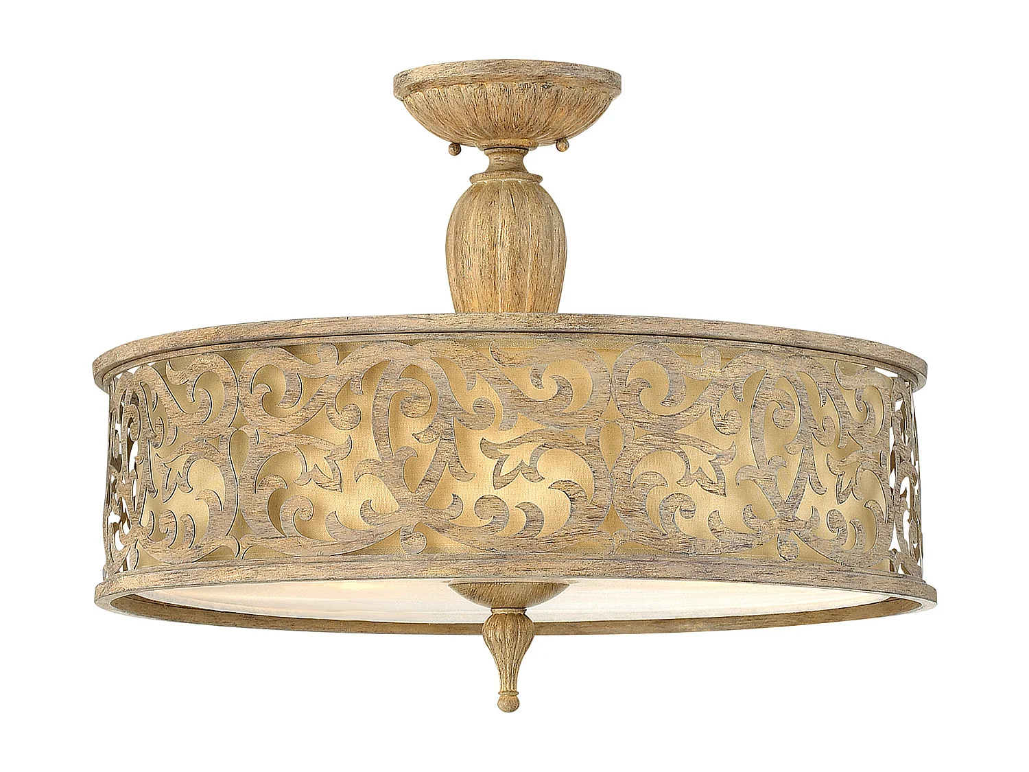 Elstead Carabel - 3 licht Large Semi Flush Deckenleuchte Brushed Champagne, E27