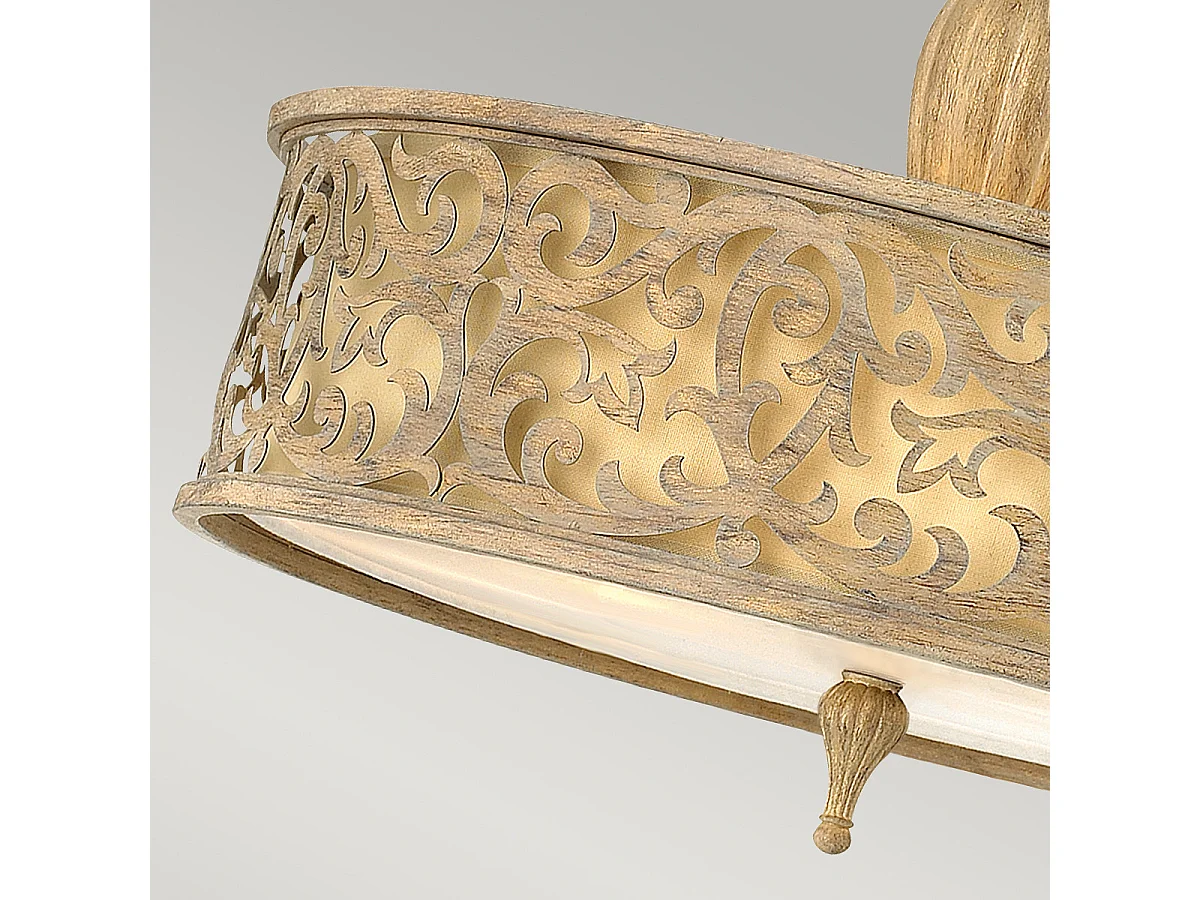 Elstead Carabel - 3 licht Large Semi Flush Deckenleuchte Brushed Champagne, E27