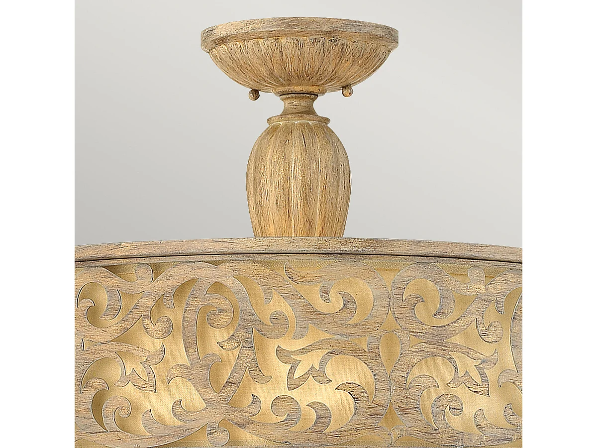 Elstead Carabel - 3 licht Large Semi Flush Deckenleuchte Brushed Champagne, E27