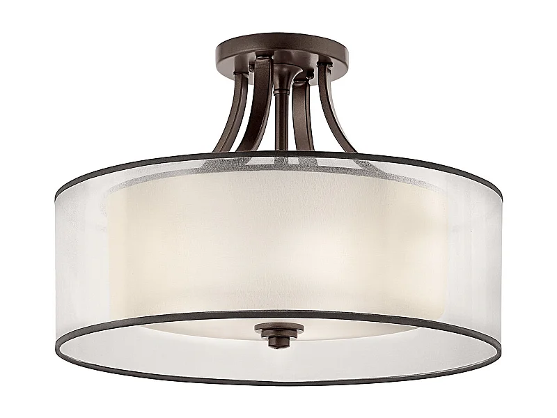 Elstead Lacey 4 licht Semi-Flush Mount, Mission Bronze, E27