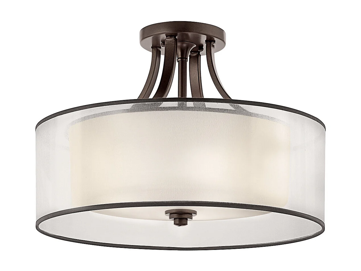 Elstead Lacey 4 Light Semi-Flush Mount, Mission Bronze, E27
