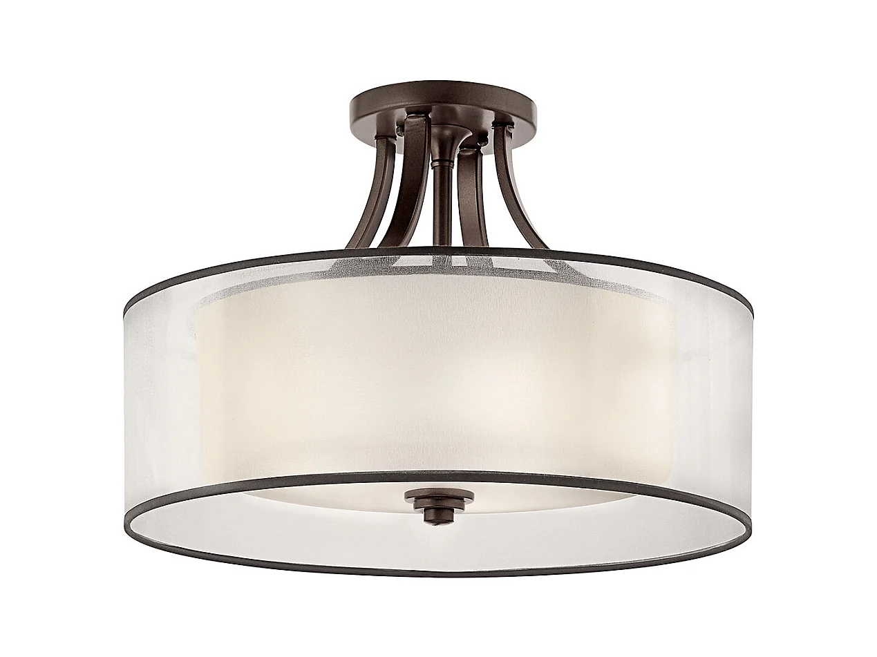 Elstead Lacey Semi-Plafonnier à 4 Lumières, Mission Bronze, E27