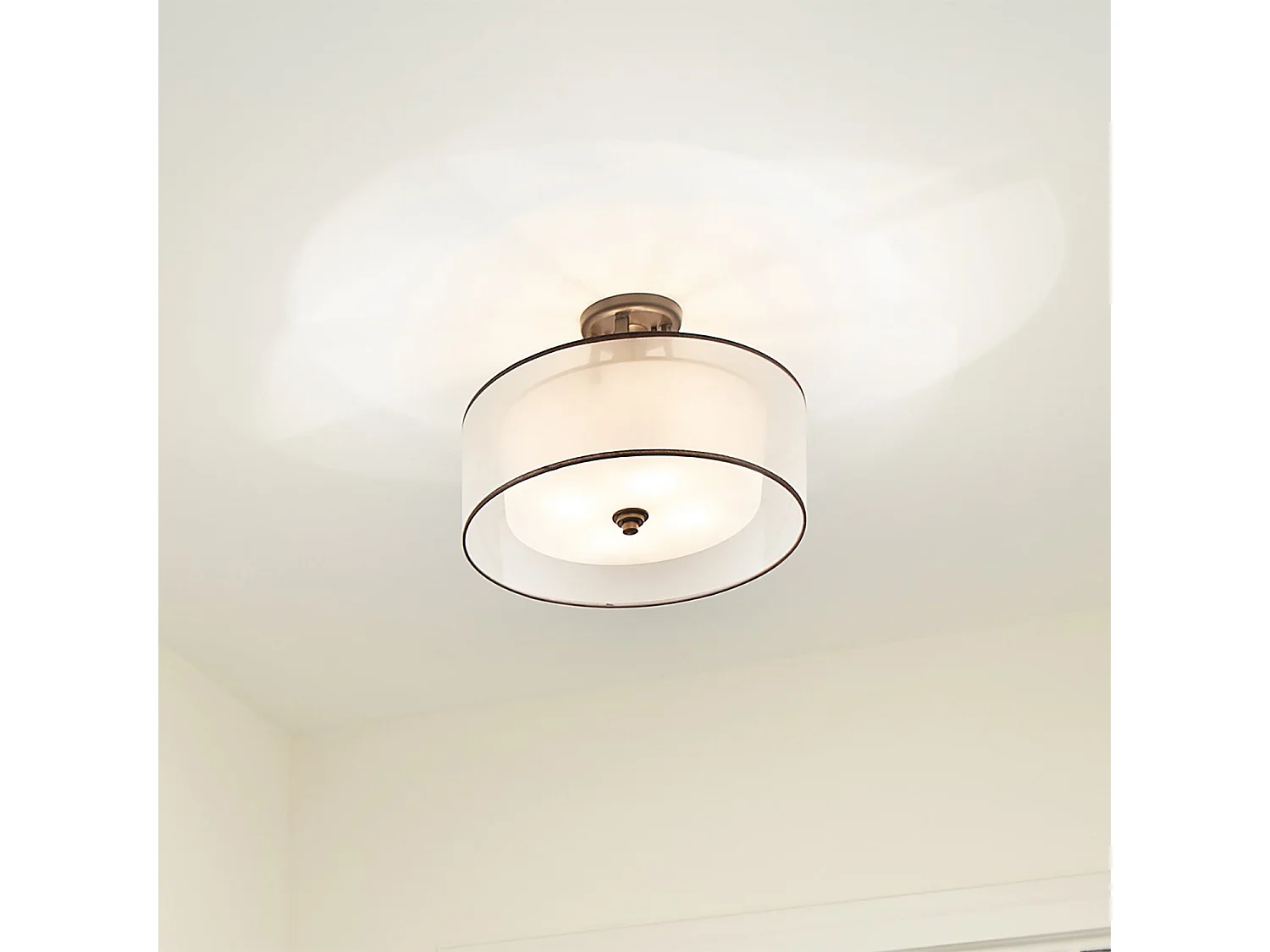 Elstead Lacey Semi-Plafonnier à 4 Lumières, Mission Bronze, E27