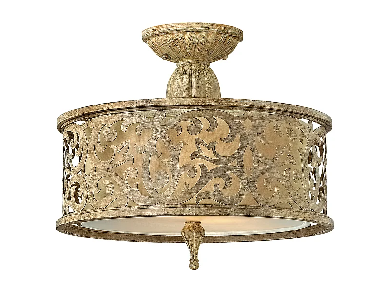 Elstead Carabel - 2 licht Small Semi Flush Deckenleuchte Brushed Champagne, E27