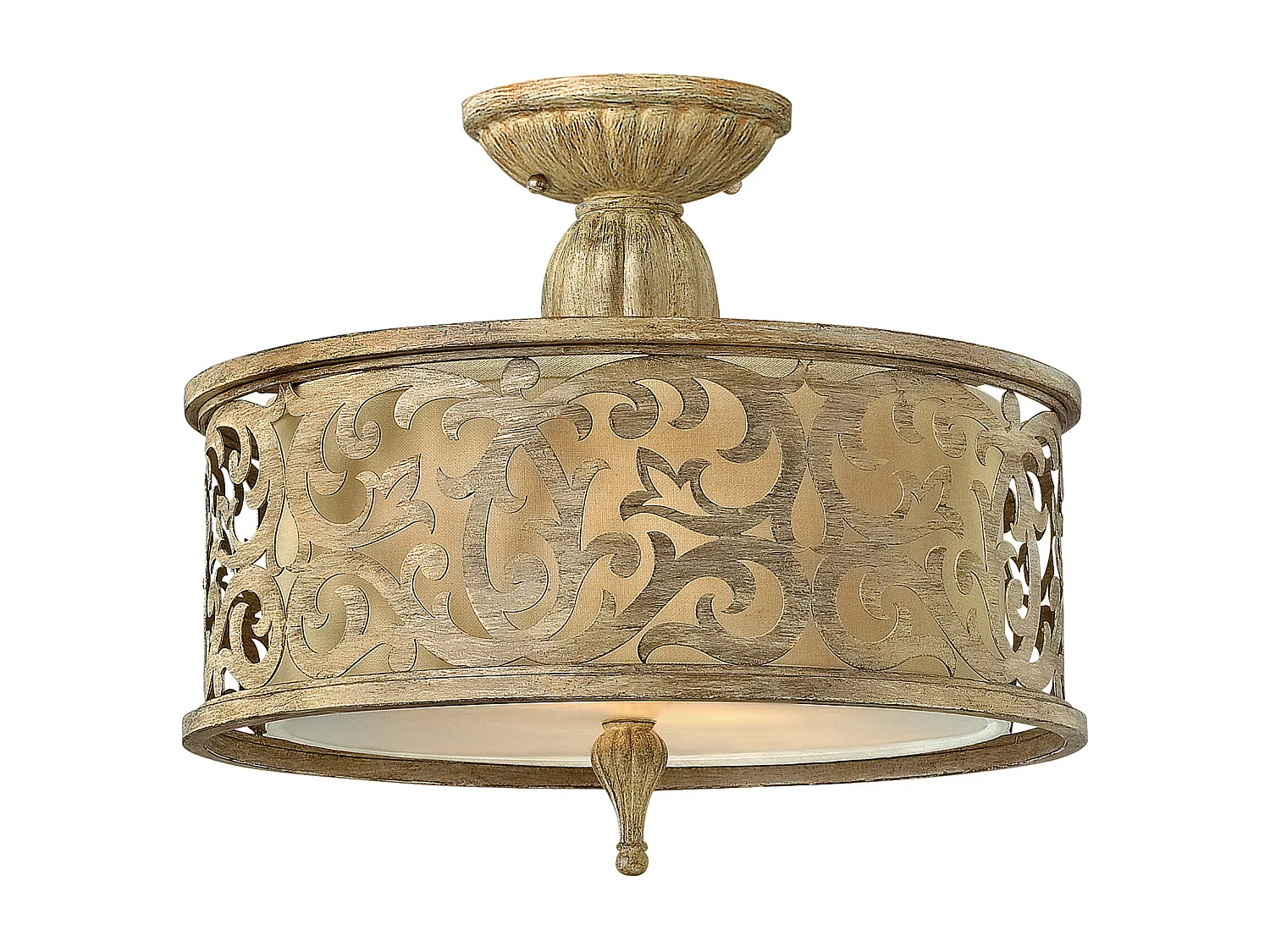 Elstead Carabel - 2 licht Small Semi Flush Deckenleuchte Brushed Champagne, E27