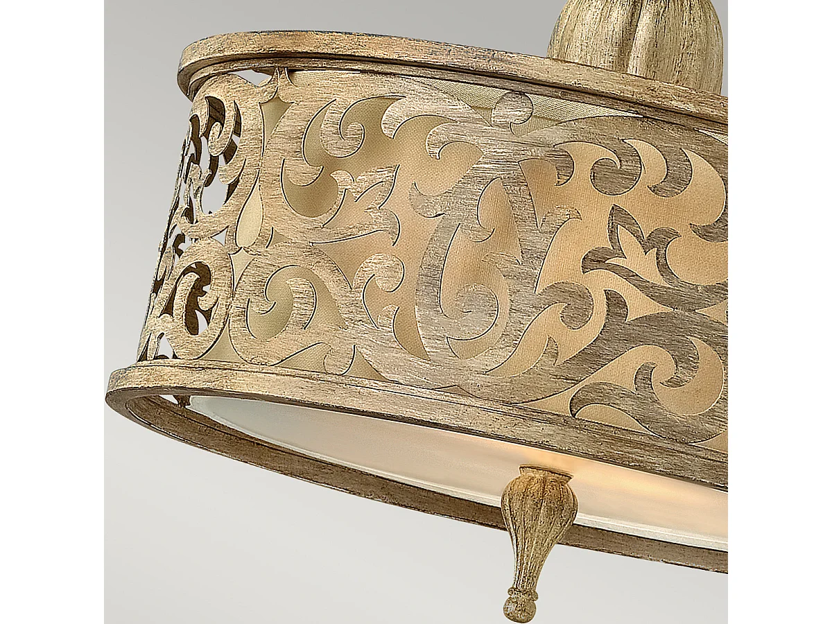 Elstead Carabel - 2 licht Small Semi Flush Deckenleuchte Brushed Champagne, E27