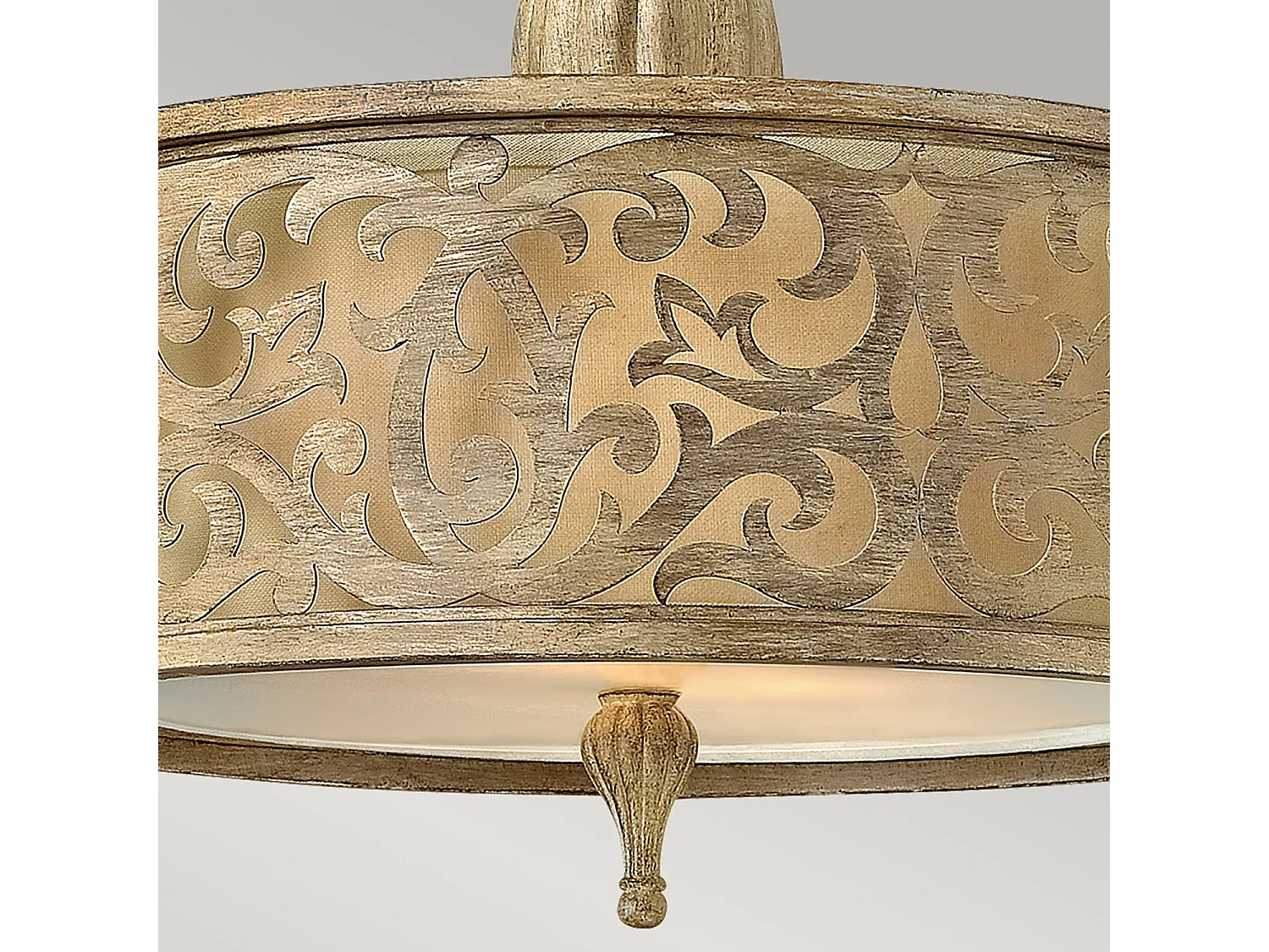 Elstead Carabel - 2 licht Small Semi Flush Deckenleuchte Brushed Champagne, E27