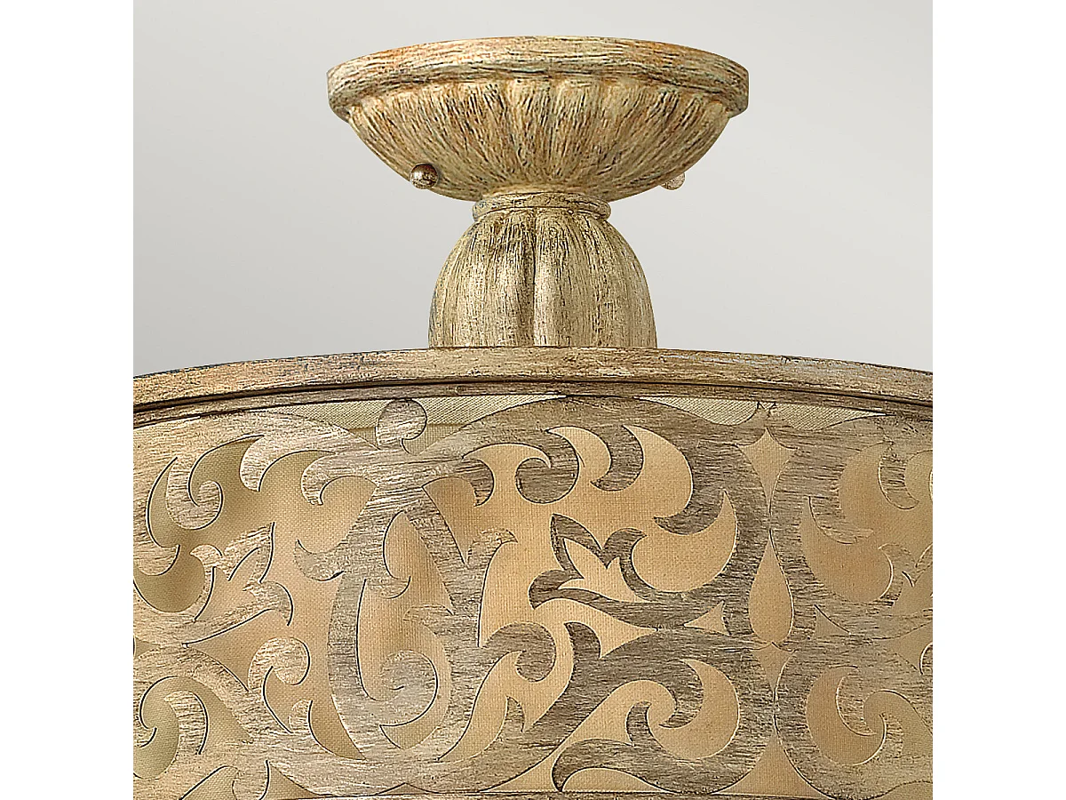 Elstead Carabel Plafonnier semi-affleurant à 2 ampoules, champagne brossé, E27