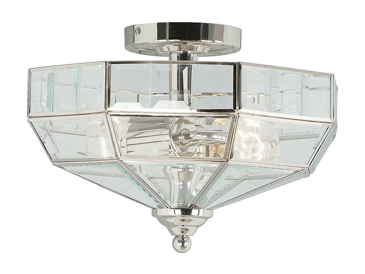 Elstead Old Park - 2 licht Semi Flush Deckenleuchte Nickel poliert, E27