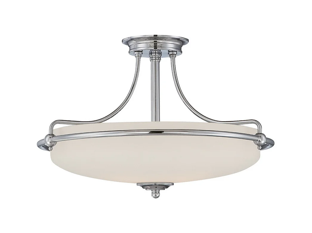 Elstead Griffin Plafonnier semi-affleurant à 4 ampoules, nickel antique, E27