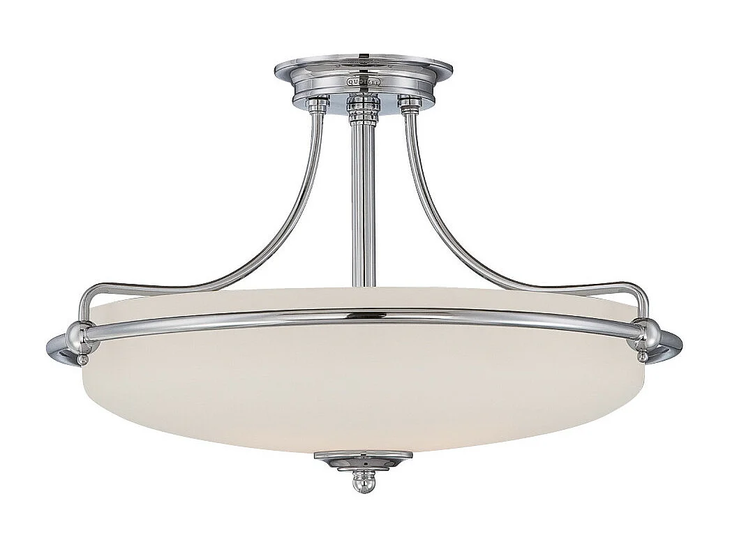 Elstead Griffin Plafonnier semi-affleurant à 4 ampoules, nickel antique, E27