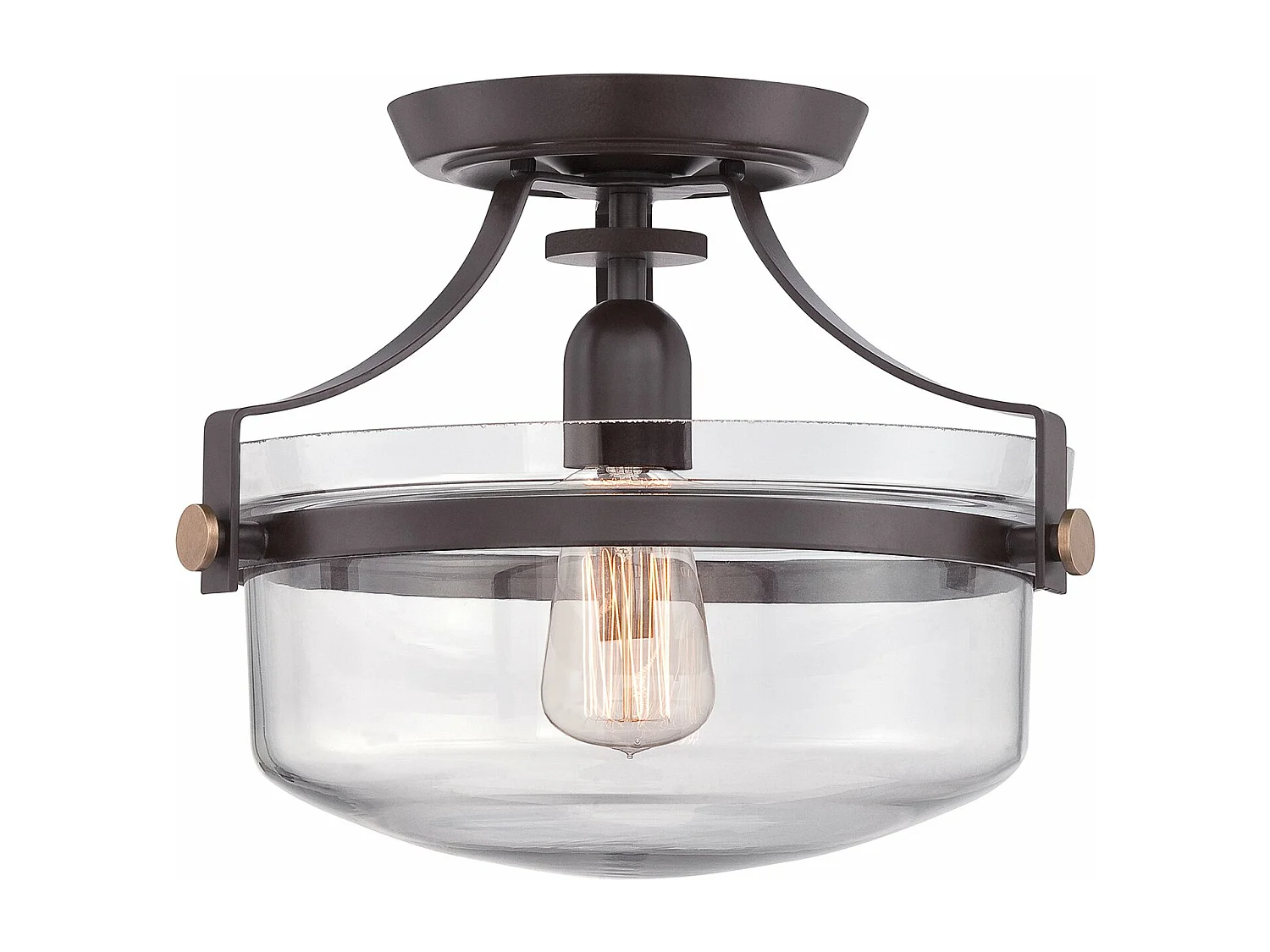 Elstead Penn Station 1 Ljus Semi Flush Ceiling Lätt Western Bronze, E27