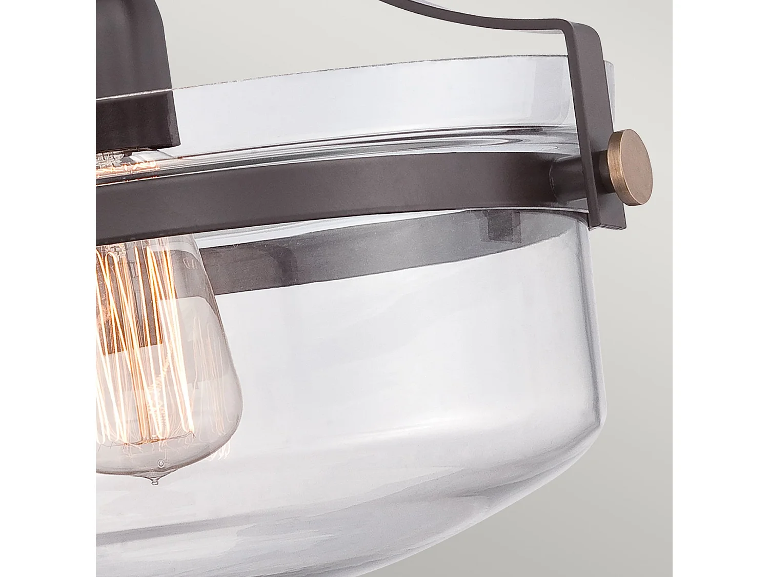 Elstead Penn Station 1 Ljus Semi Flush Ceiling Lätt Western Bronze, E27