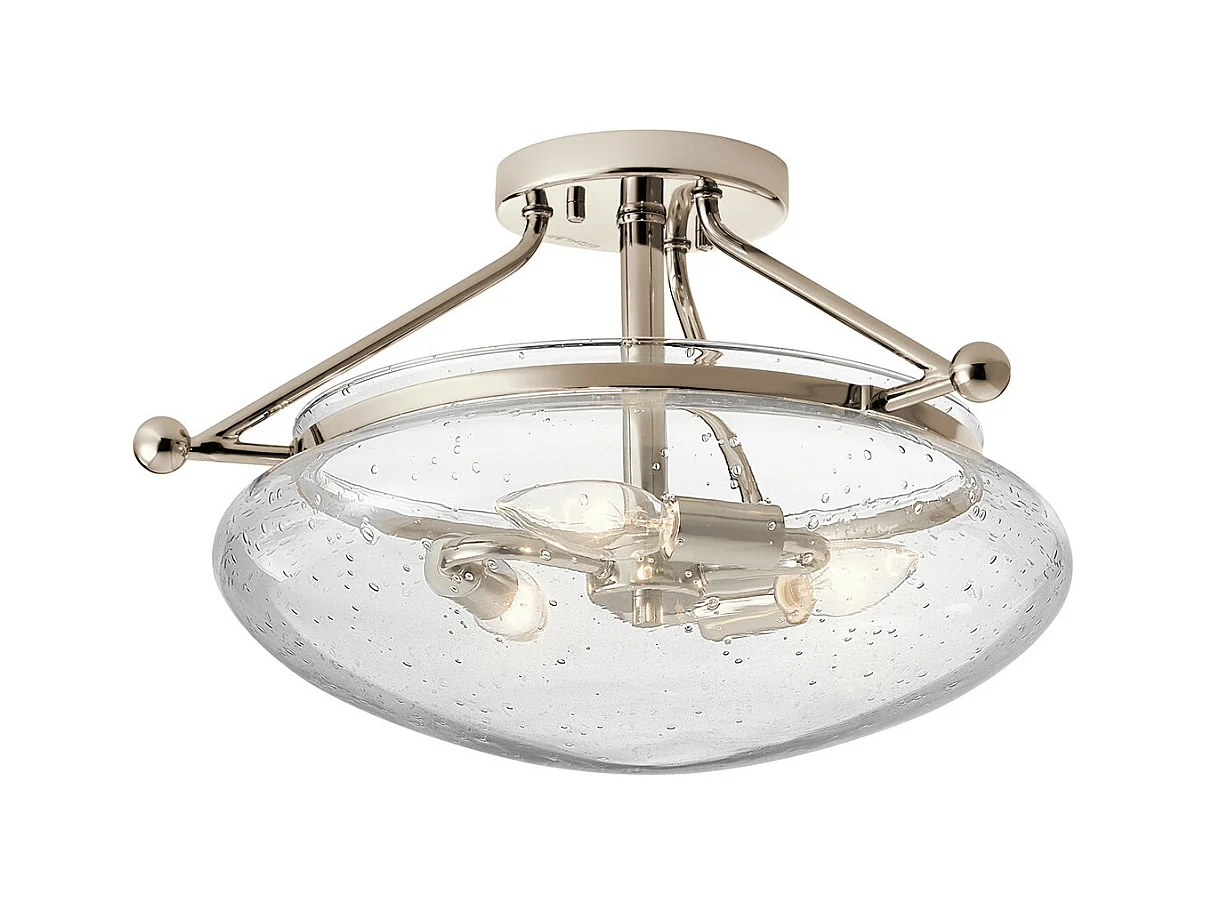 Belle Kichler Semi-plafonnier à 3 ampoules nickel poli