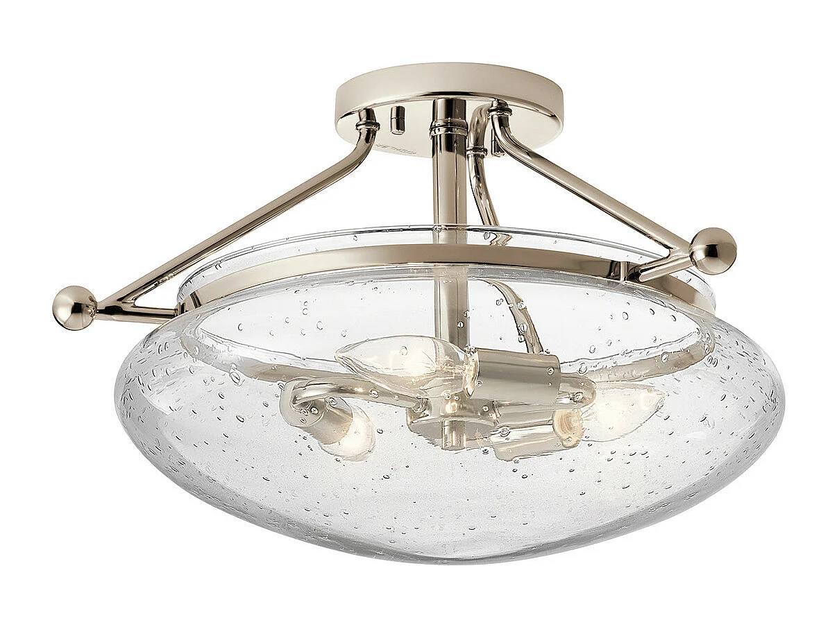 Belle Kichler 3 licht Semi-Flush Mount Poliertes Nickel