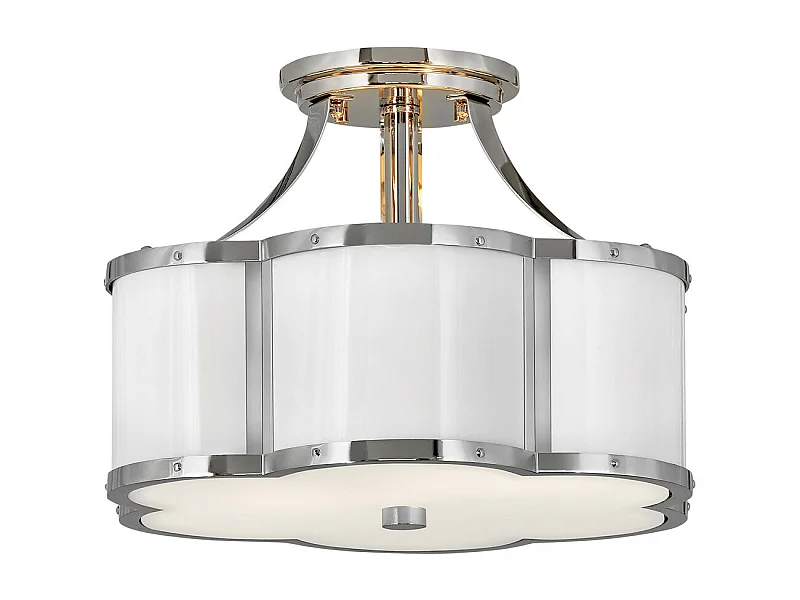 Elstead Hinkley Chance Plafonnier Cylindrique Nickel Poli avec Blanc Poli