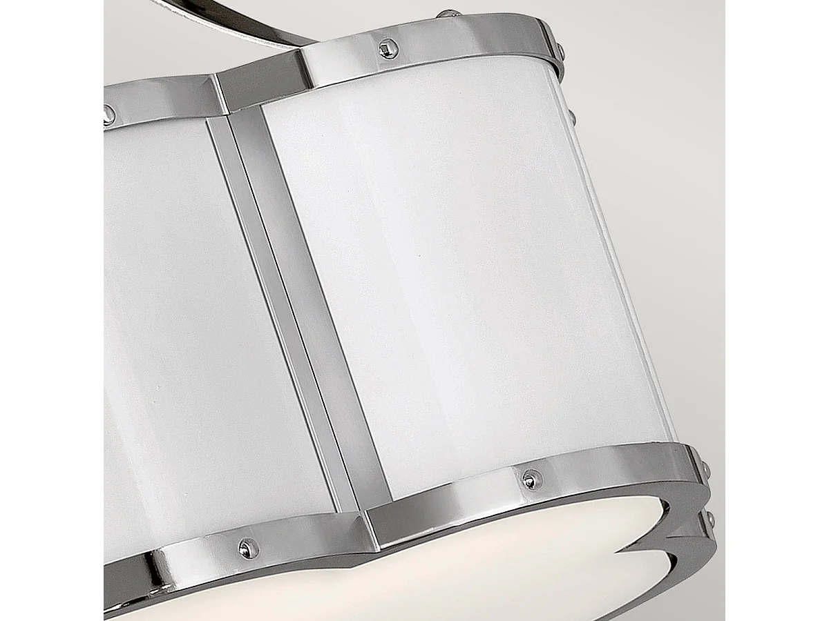 Elstead Hinkley Chance Plafoniera Cilindrica Nichel Lucido con Bianco Lucido